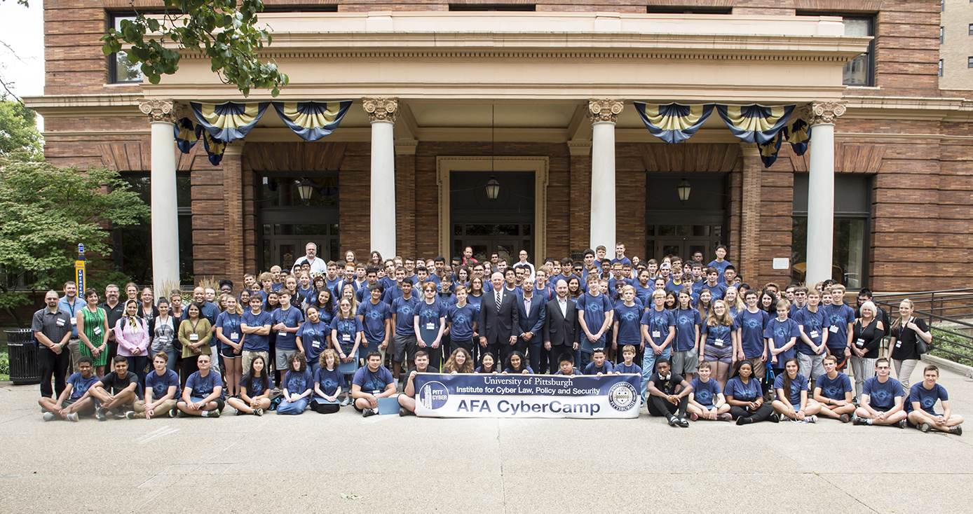 group shot of the campers in front of the WPU