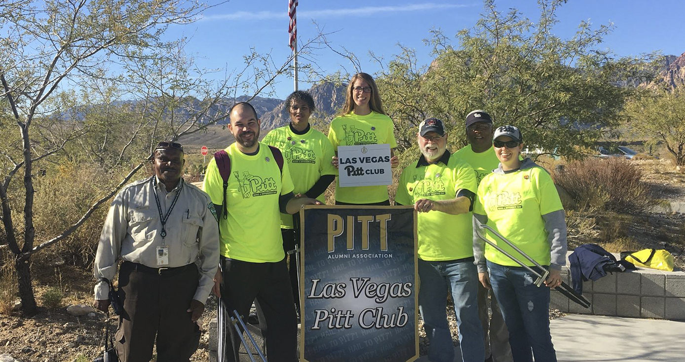 Pitt Vegas club in neon shirts