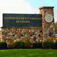 
A sign for the University of Pittsburgh at Bradford
