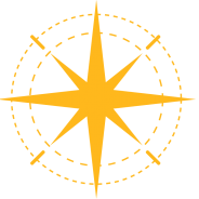 
A yellow compass 
