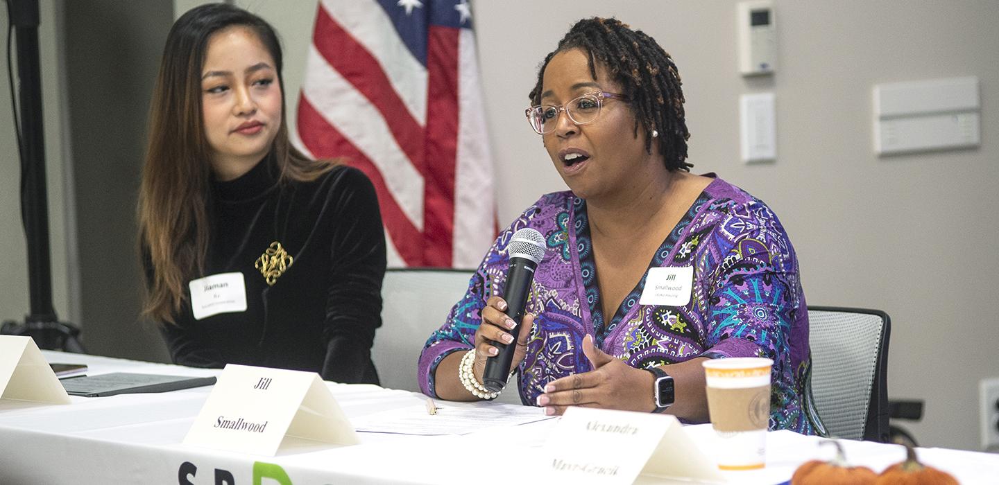 Women sharing their entrepreneurial journeys at roundtable