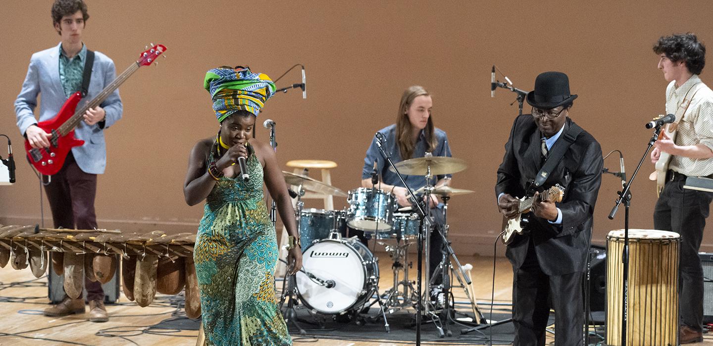 a 5-piece band rocking out