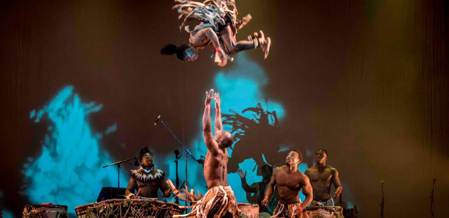 a person being tossed into the air