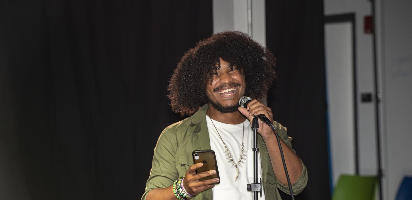 Isaiah Spencer-Williams performs spoken word