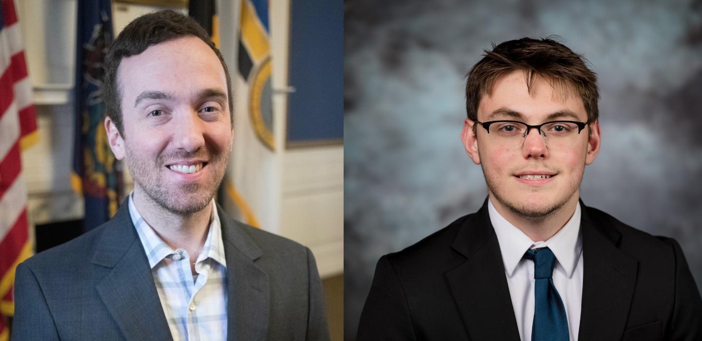 Composite photo of Patrick Cornell and Elijah Volk.