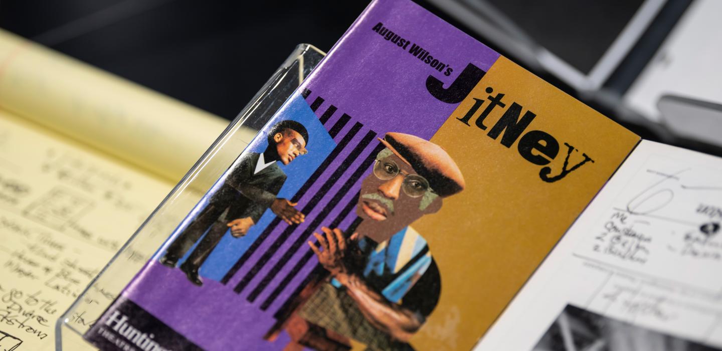 A "Jitney" playbill in the Hillman Library from the August Wilson collection.