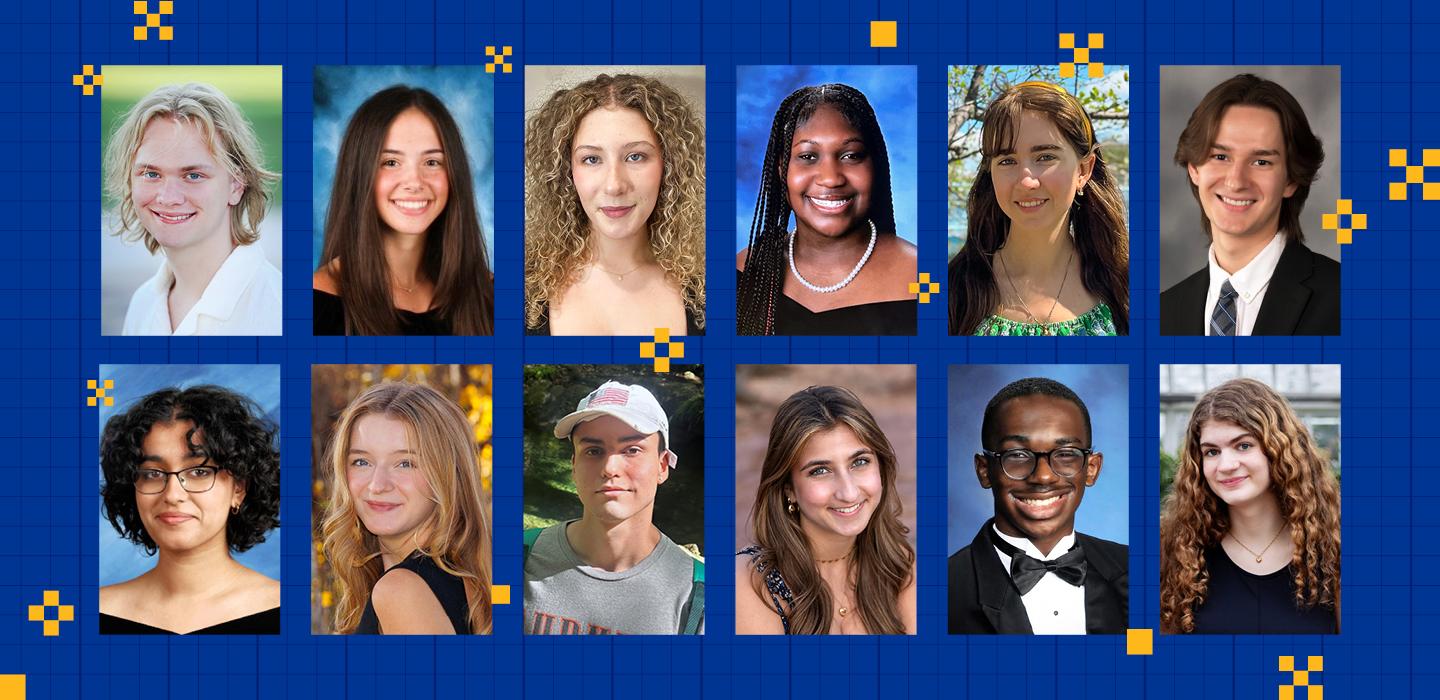 Composite of twelve chancellor scholar's headshots