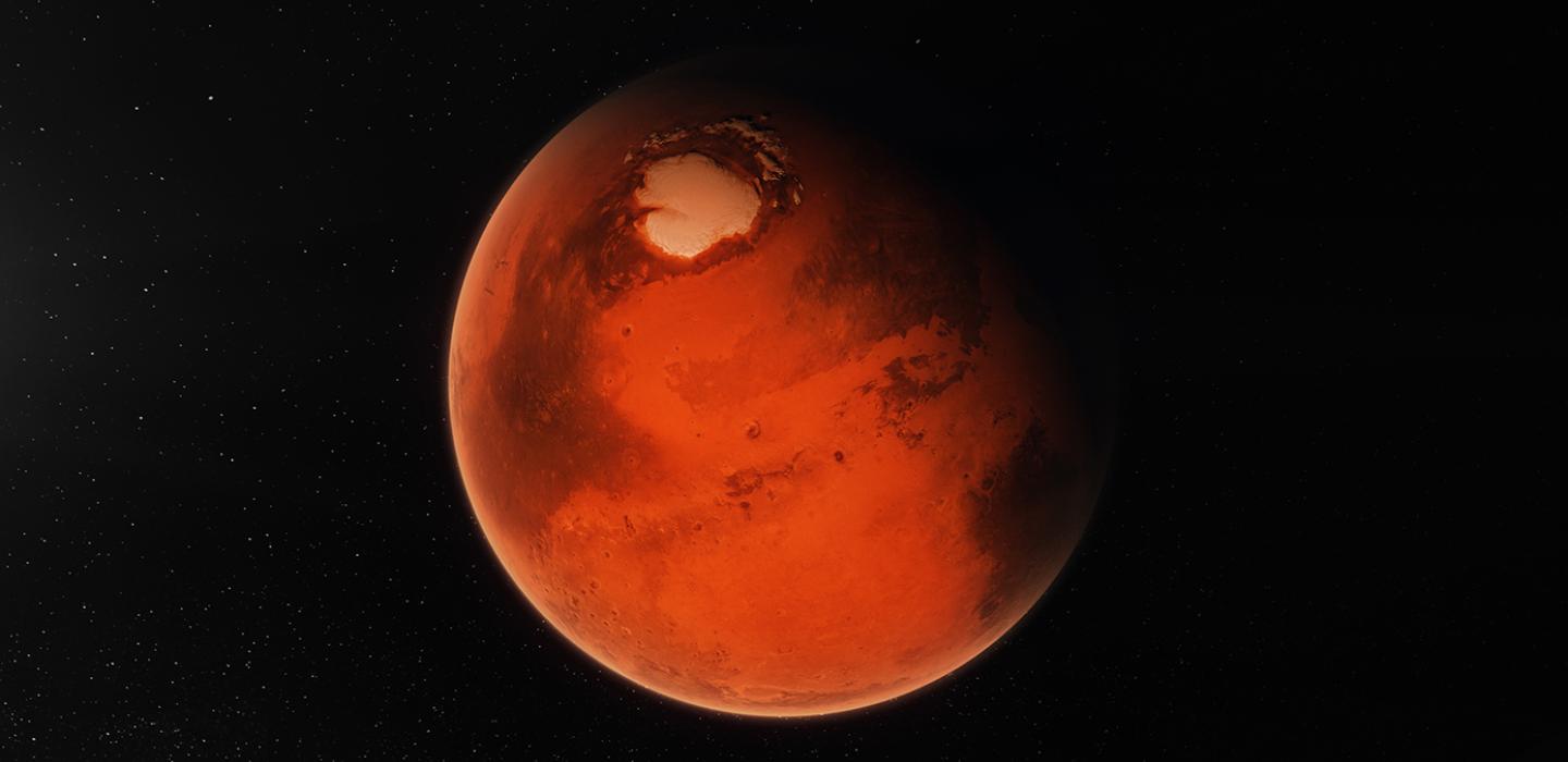 A photograph of Mars