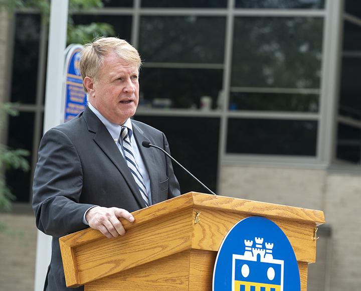 Rich Fitzgerald speaks at a podium