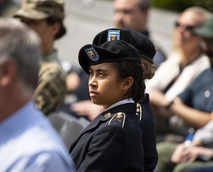 a woman in an ROTC uniform