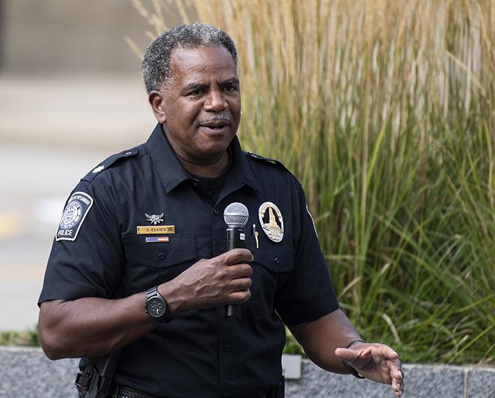 a man in a police uniform