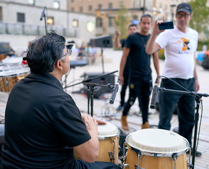 Bongo drummer performing at CLAS festival