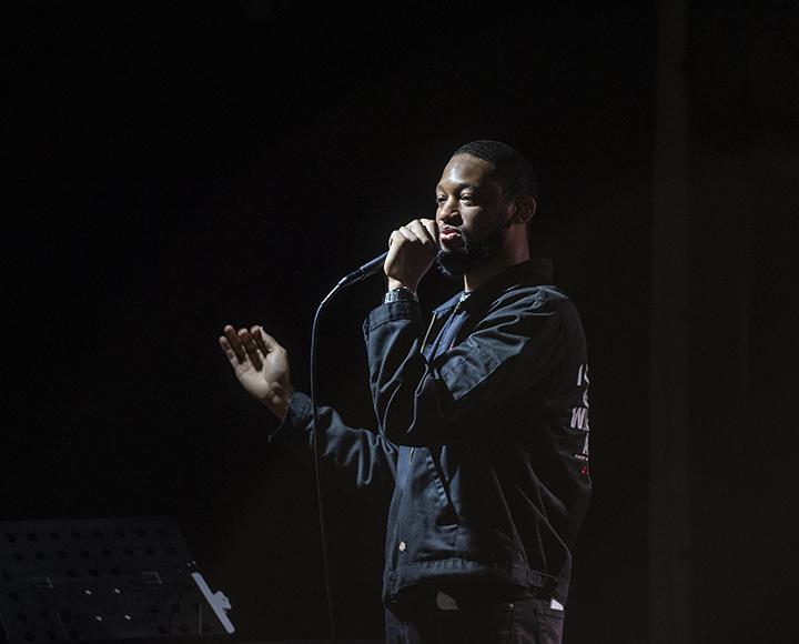 Jordan “Livefromthecity” Howard performs one of his songs