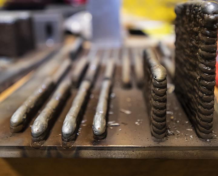 rows of gray metal