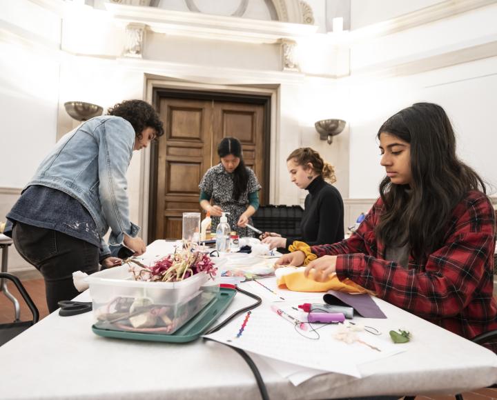 students make art