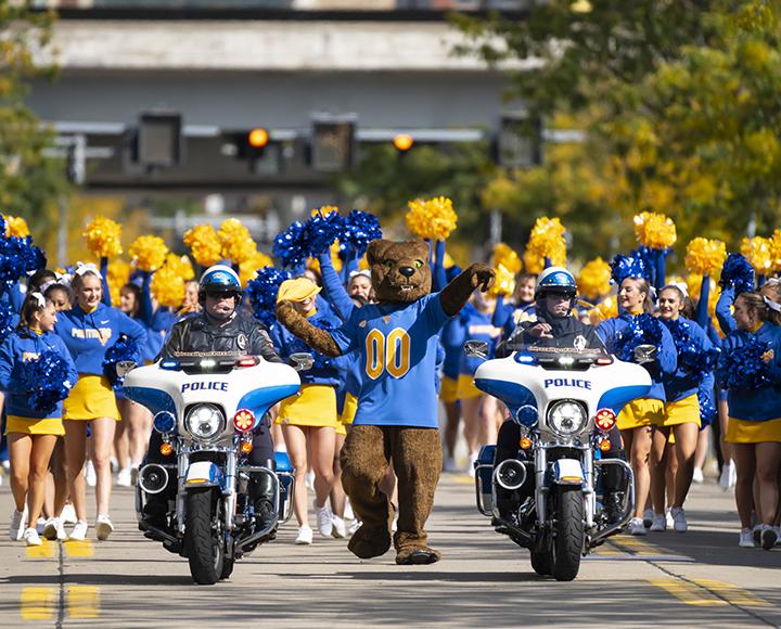 Roc leads the Panther Prowl into Acrisure Stadium.