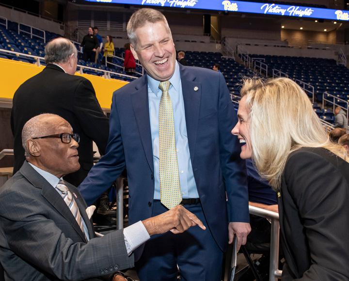 Herb Douglas talks with Gallagher and Lyke