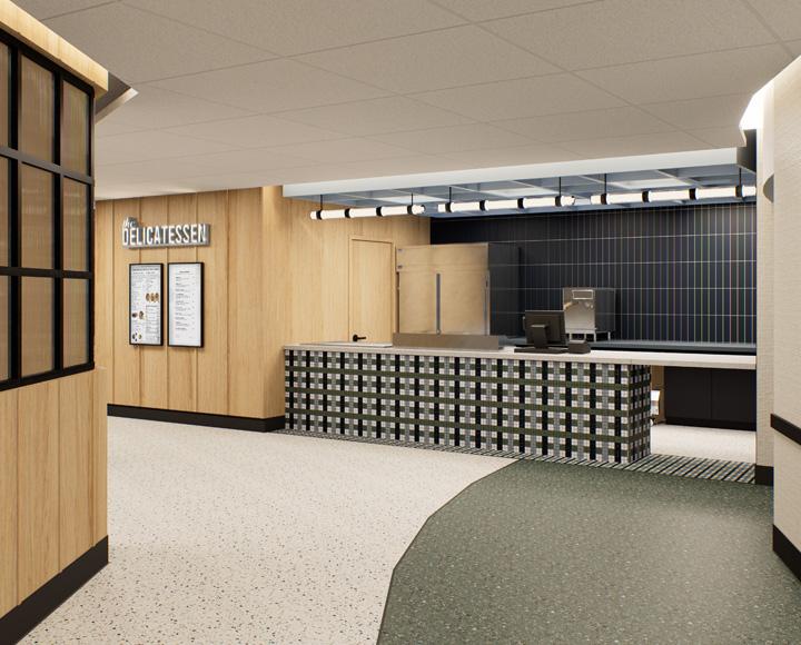 a delicatessen station in rendering form