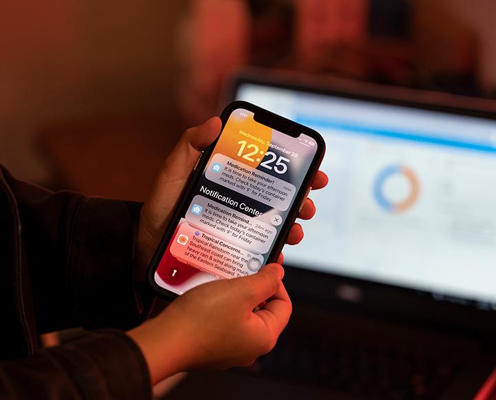 A medication reminder notification on a phone screen