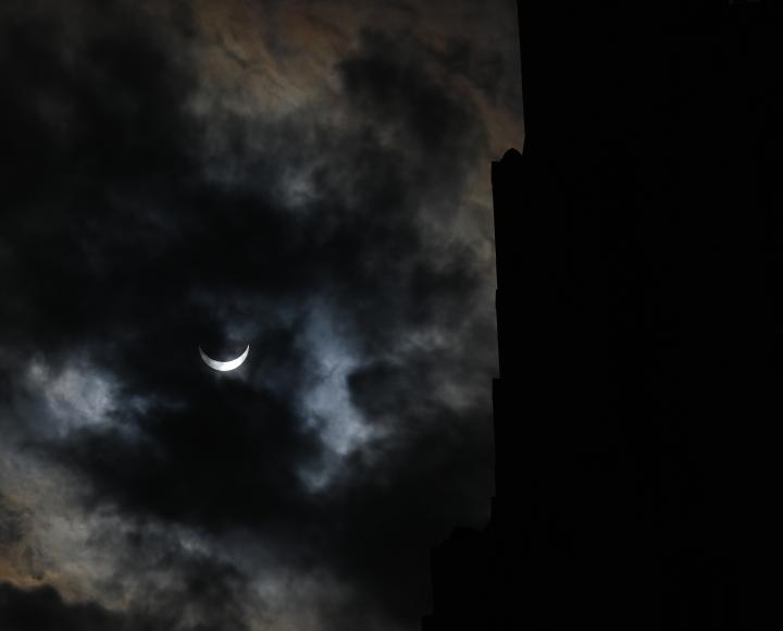 A partial solar eclipse passed over Pennsylvania, including the Pittsburgh campus, in April.
