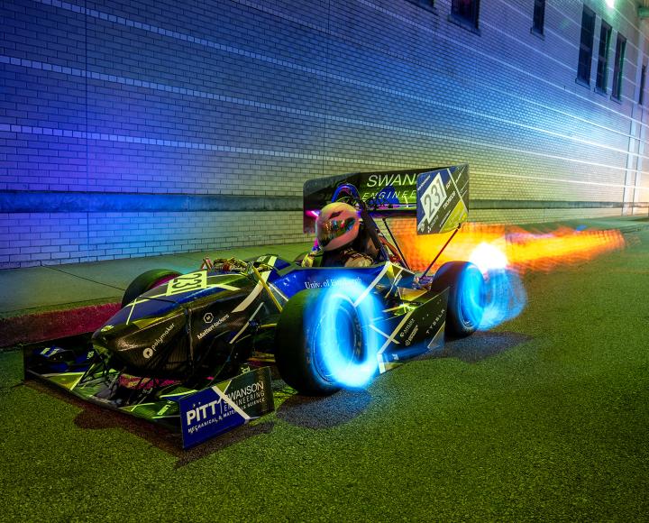 This year, Panther Racing harnessed the power of electricity in its formula-style racing car.