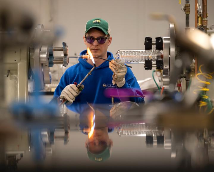 Ryan Tate — the only scientific glassblower in Western Pennsylvania — leads Pitt’s glass shop, a key resource for researchers.