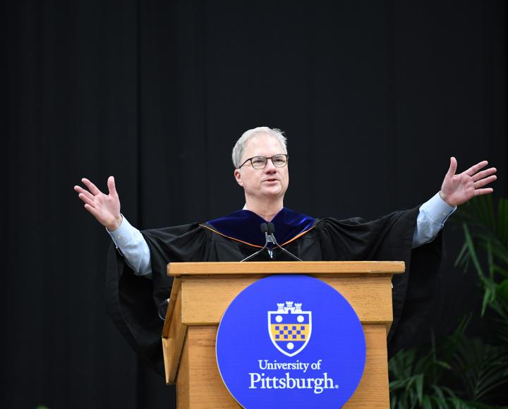 Holden Thorp — a renowned chemist, pharmaceutical executive and editor-in-chief of the prestigious journal Science — delivered the keynote address at the ceremony.