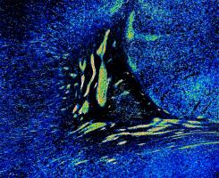 A heat map shows groups of migrating cells in the brain