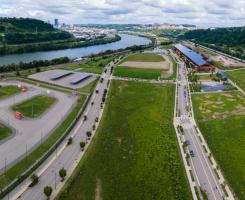 A drone shot of Hazelwood Green