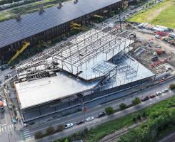 Aerial image of the BioForge construction site