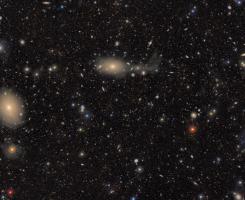 Veiw of space with many stars and galaxies
