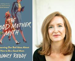 Composite image of book cover on left and headshot photo of author on right