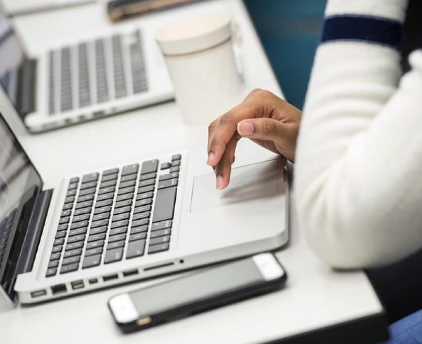 Person working on laptop