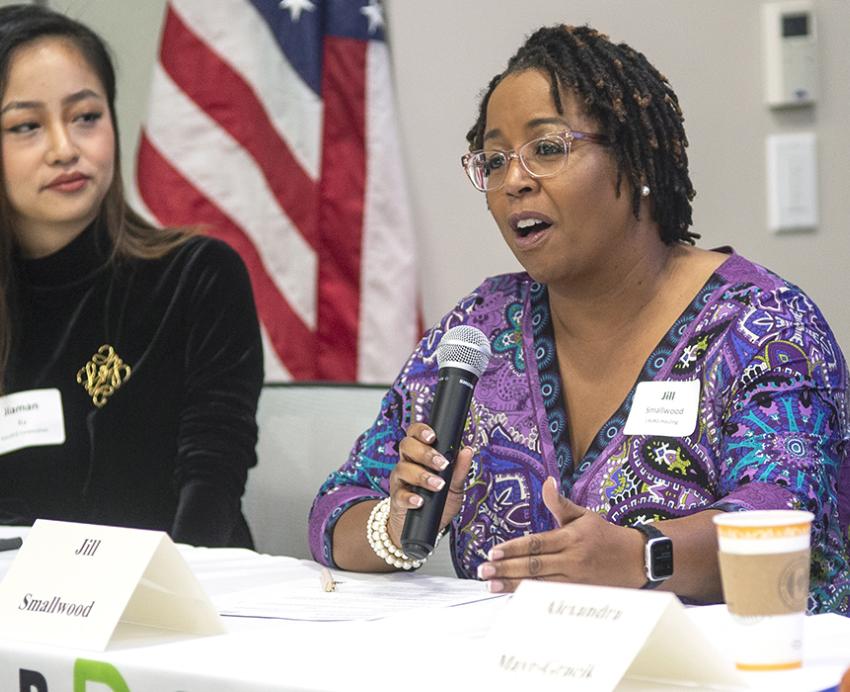Women sharing their entrepreneurial journeys at roundtable