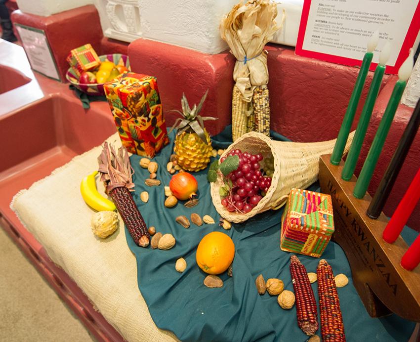 Holiday decorations in Nationality Rooms