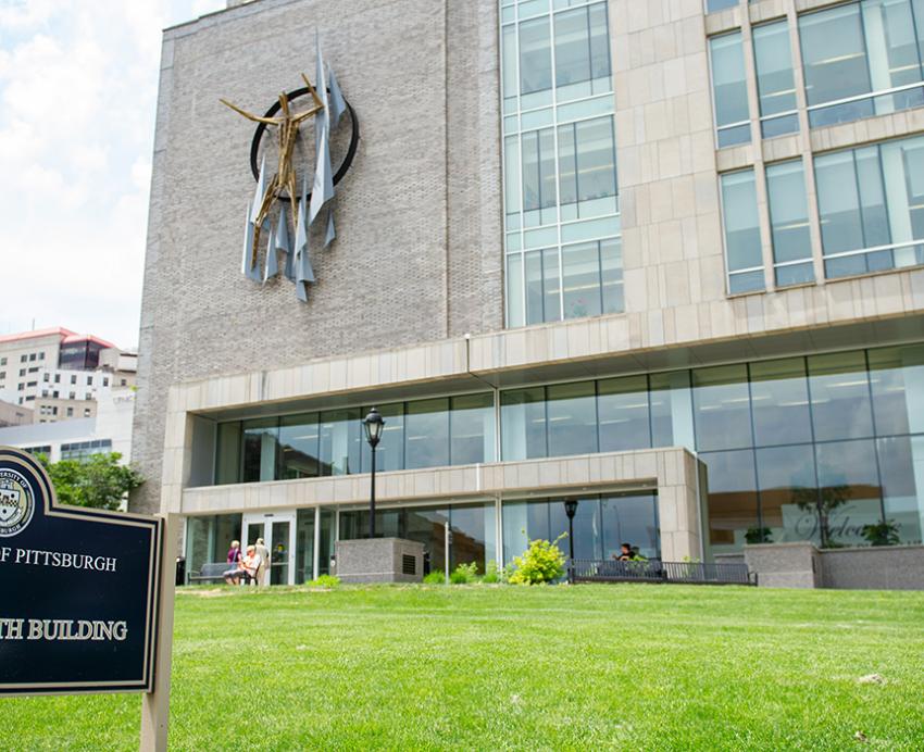 University of Pittsburgh Public Health Building exterior with large windows 