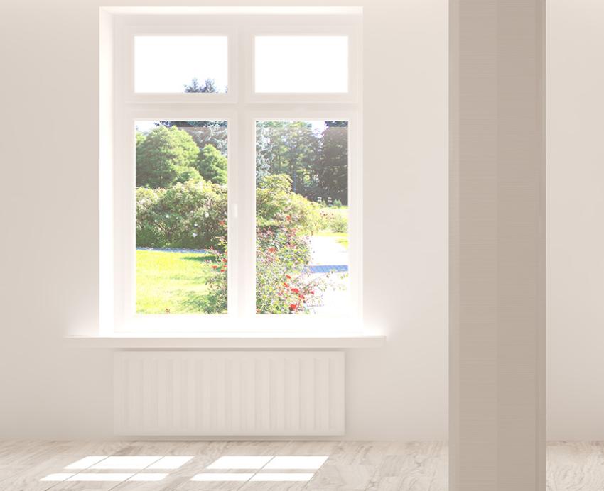 Two windows side-by-side showing hot and cold seasons.