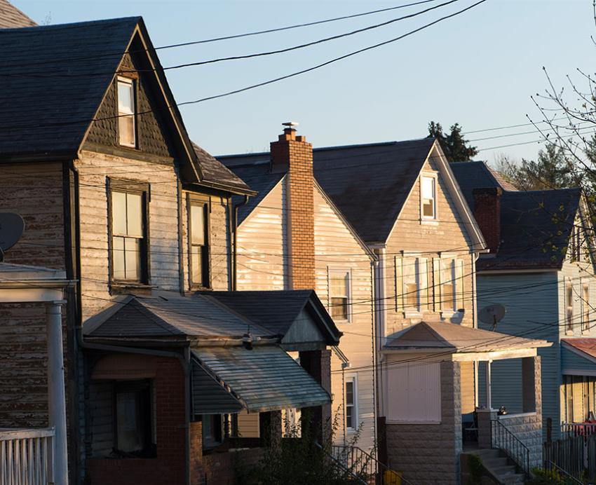 Two story houses in a row