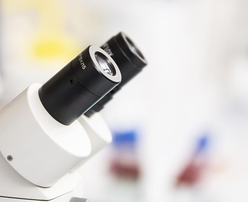 Microscope in a lab