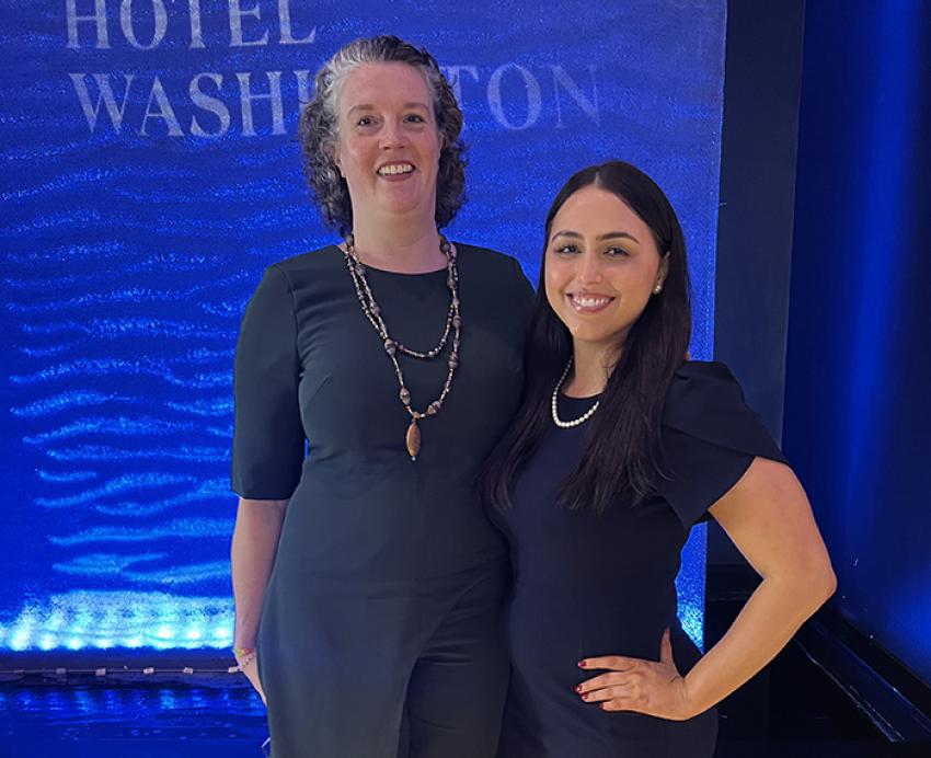 Amy Raslevich and Adrianne Sapienza posing for photo together