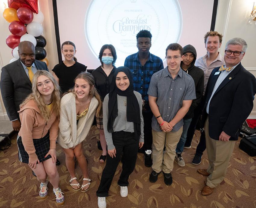 a group of students and administrators
