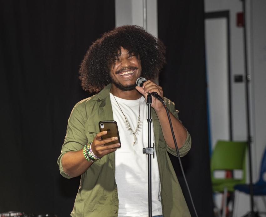 Isaiah Spencer-Williams performs spoken word
