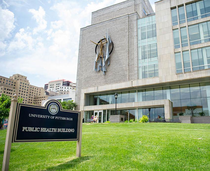 the grassy front of the public health building