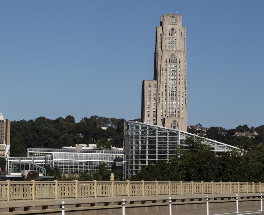 the Cathedral viewed from Panther Hollow Bridge
