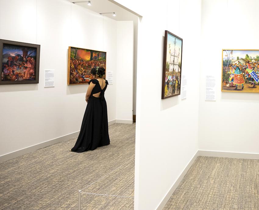 visitors looking at the new LACC exhibit