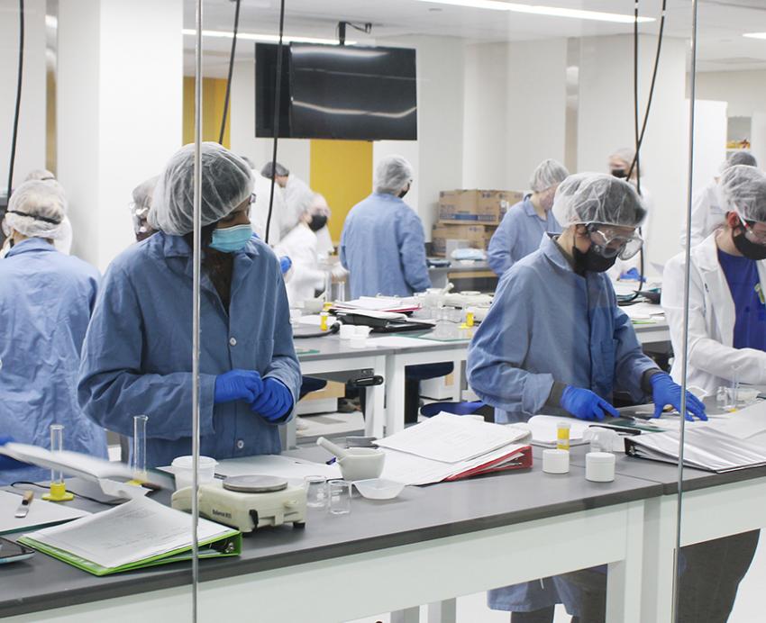 people work in a lab