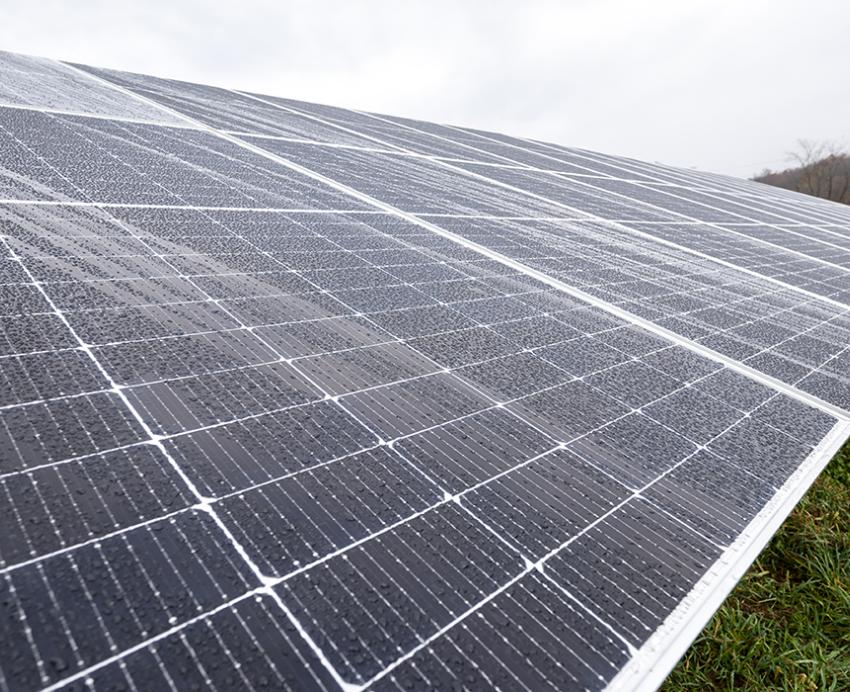 a large array of solar panels