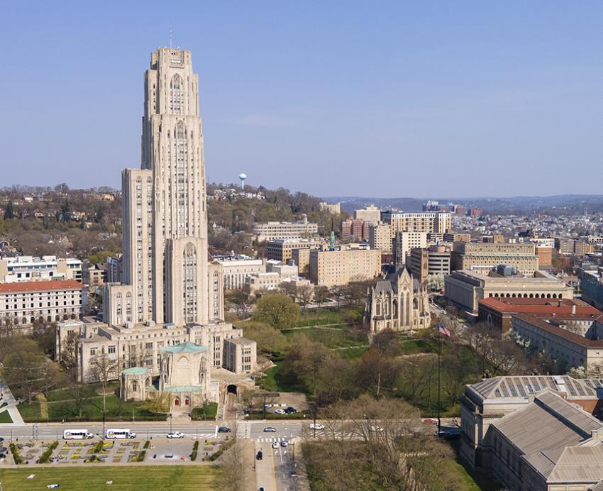 The Cathedral of Learning with Oakland in the background