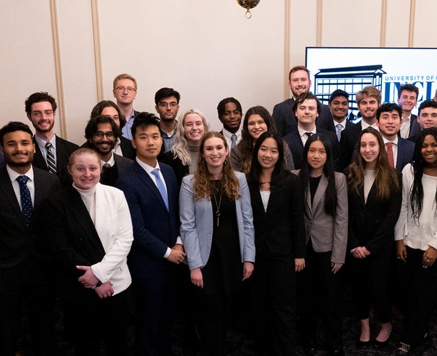 A group of students in professional attire