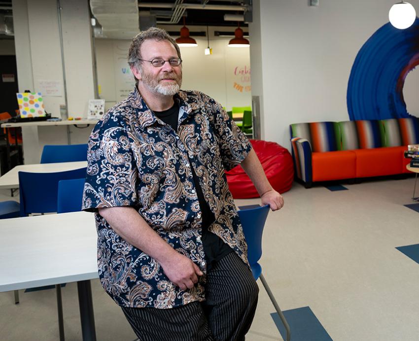 Erik Schuckers in the Center for Creativity space